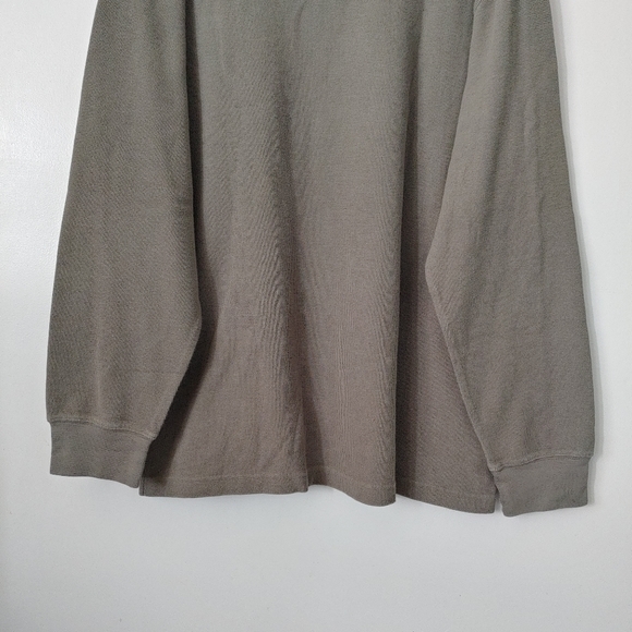 Timberland Waffle Crewneck Tee Long Sleeve Top Green Size XL - Picture 10 of 14